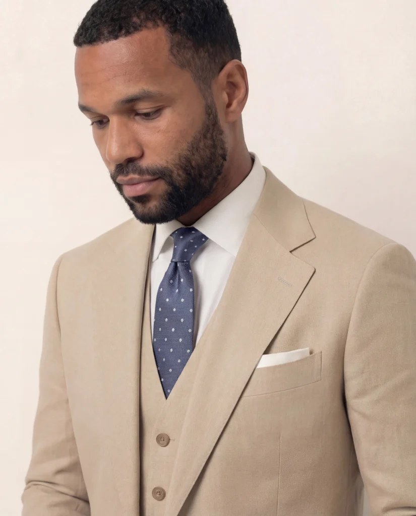 Lys beige 3-delt jakkesæt