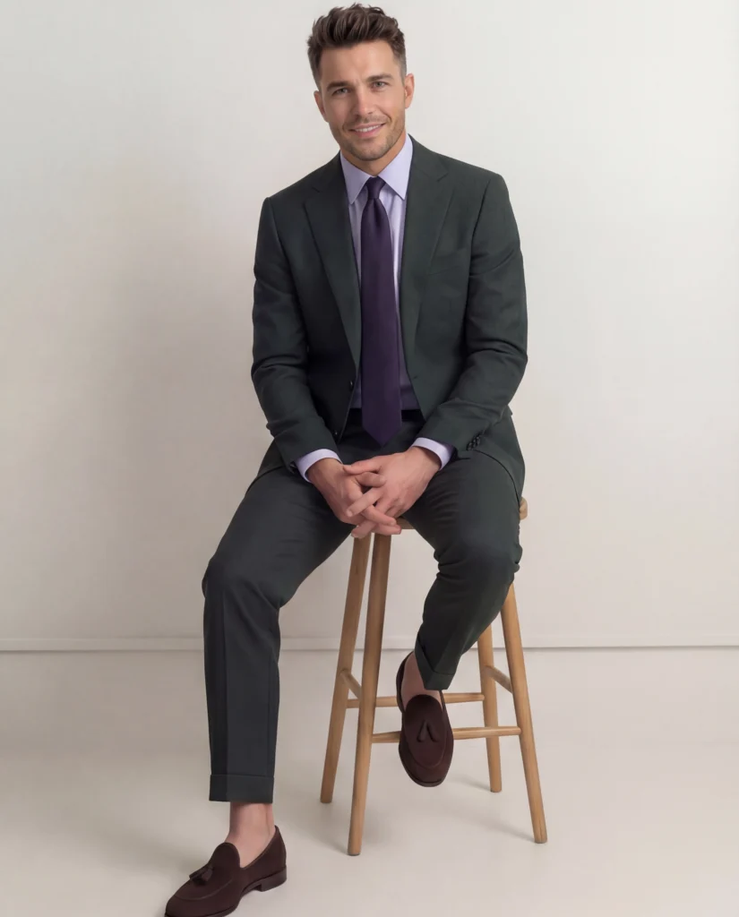 Grønt 2-delt jakkesæt