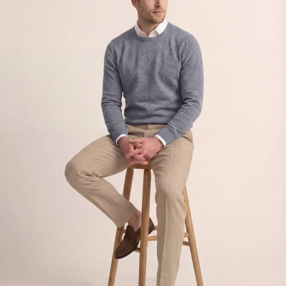 Grå Merino Crewneck