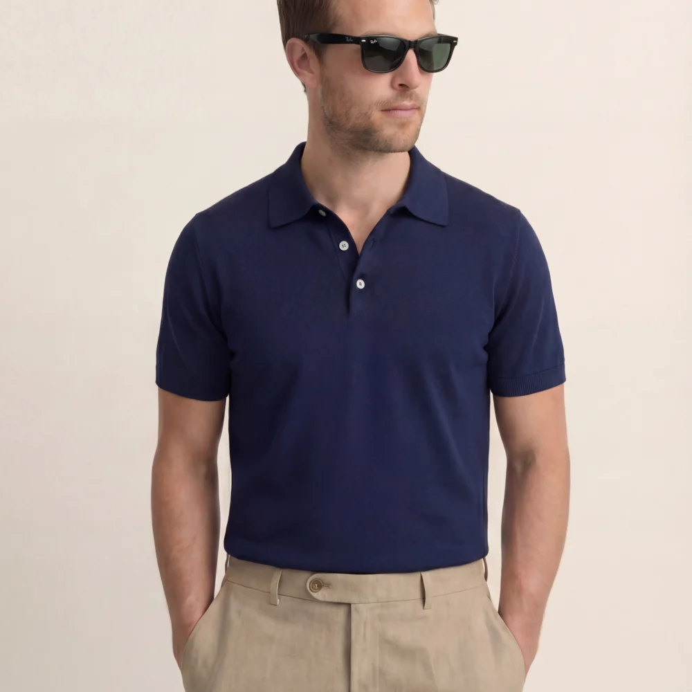 Navy Bomulds Polo