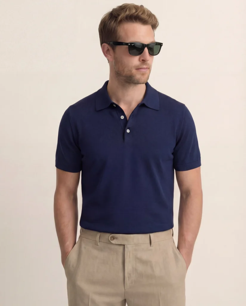 Navy Bomulds Polo