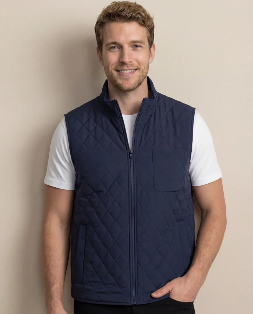 Navy Quilted Gilet