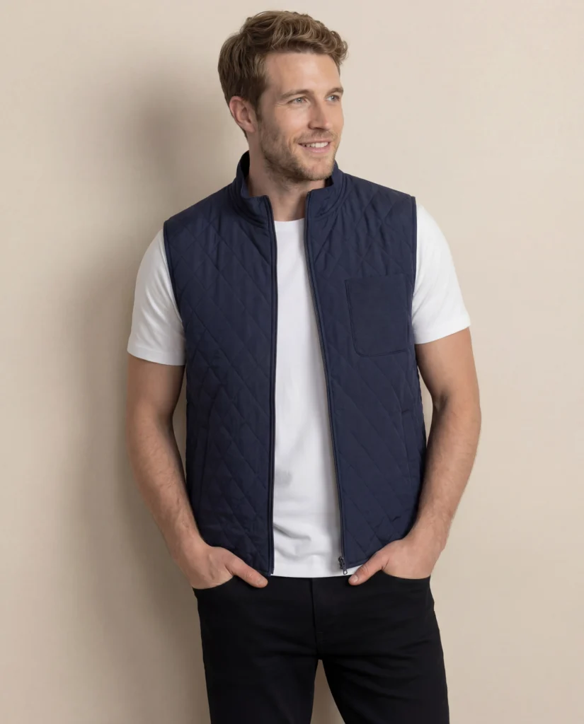 Navy Quilted Gilet