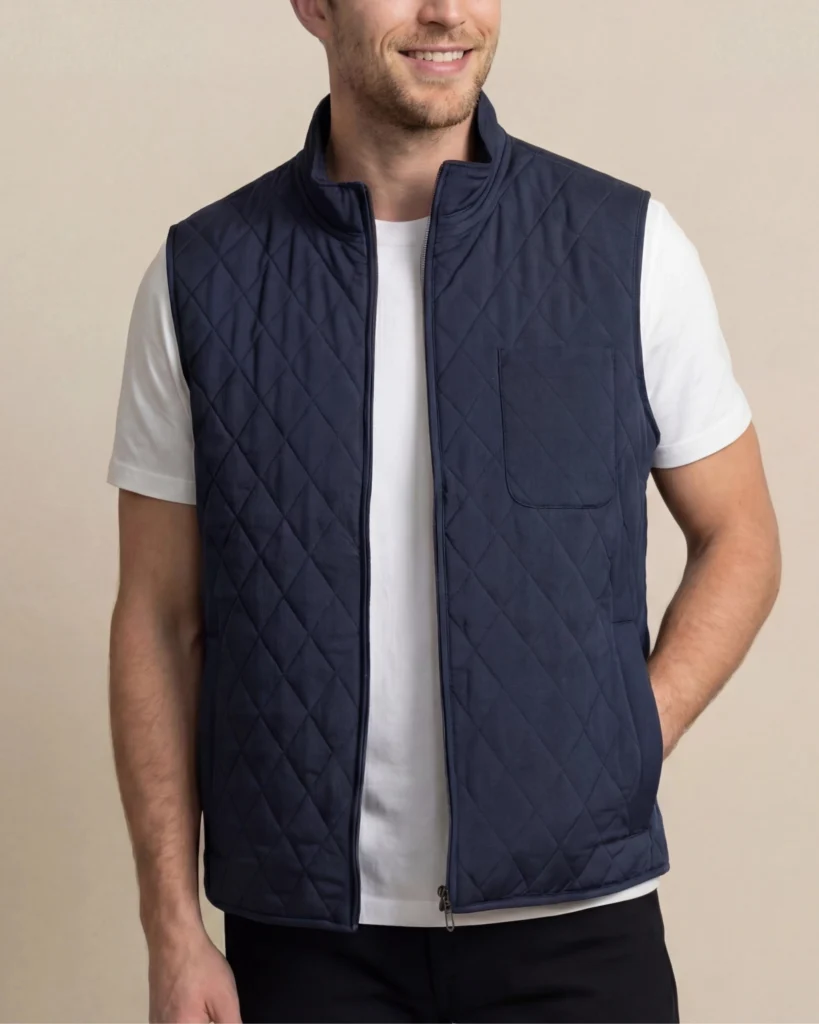Navy Quilted Gilet
