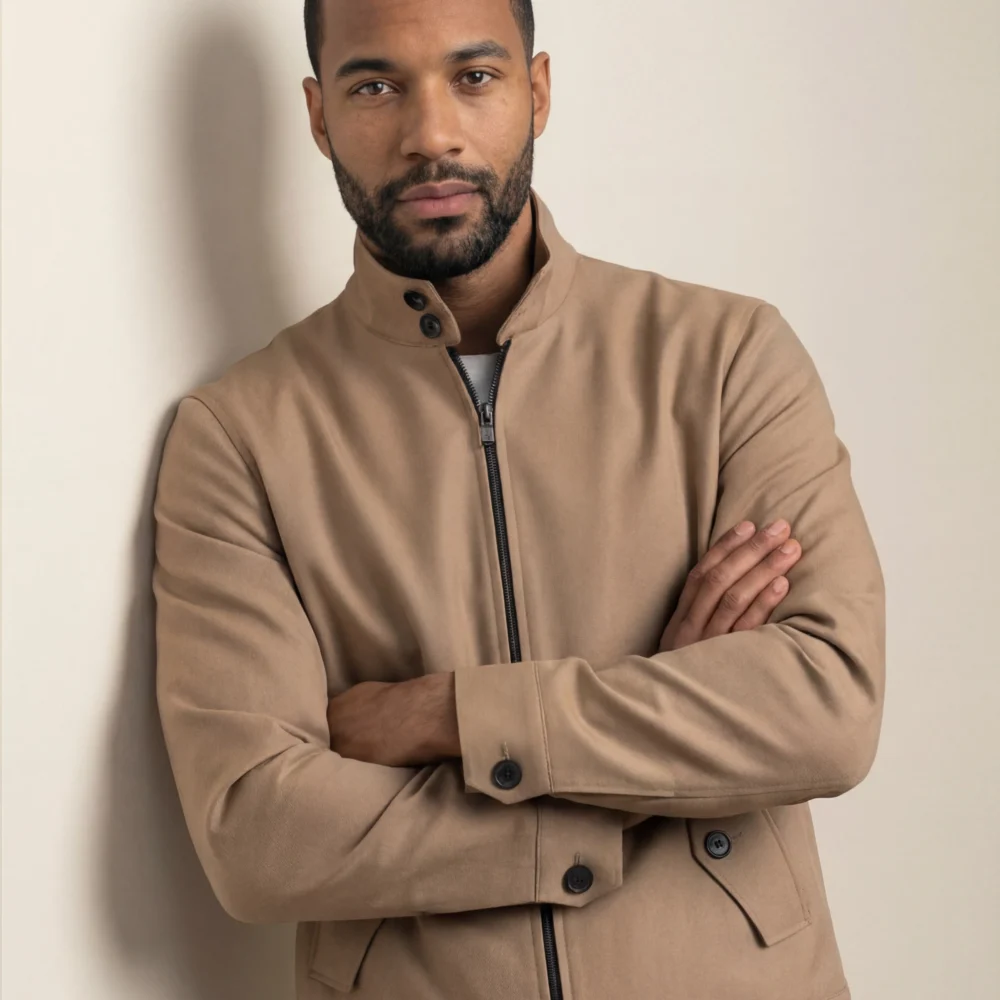 Beige Harrington-jakke
