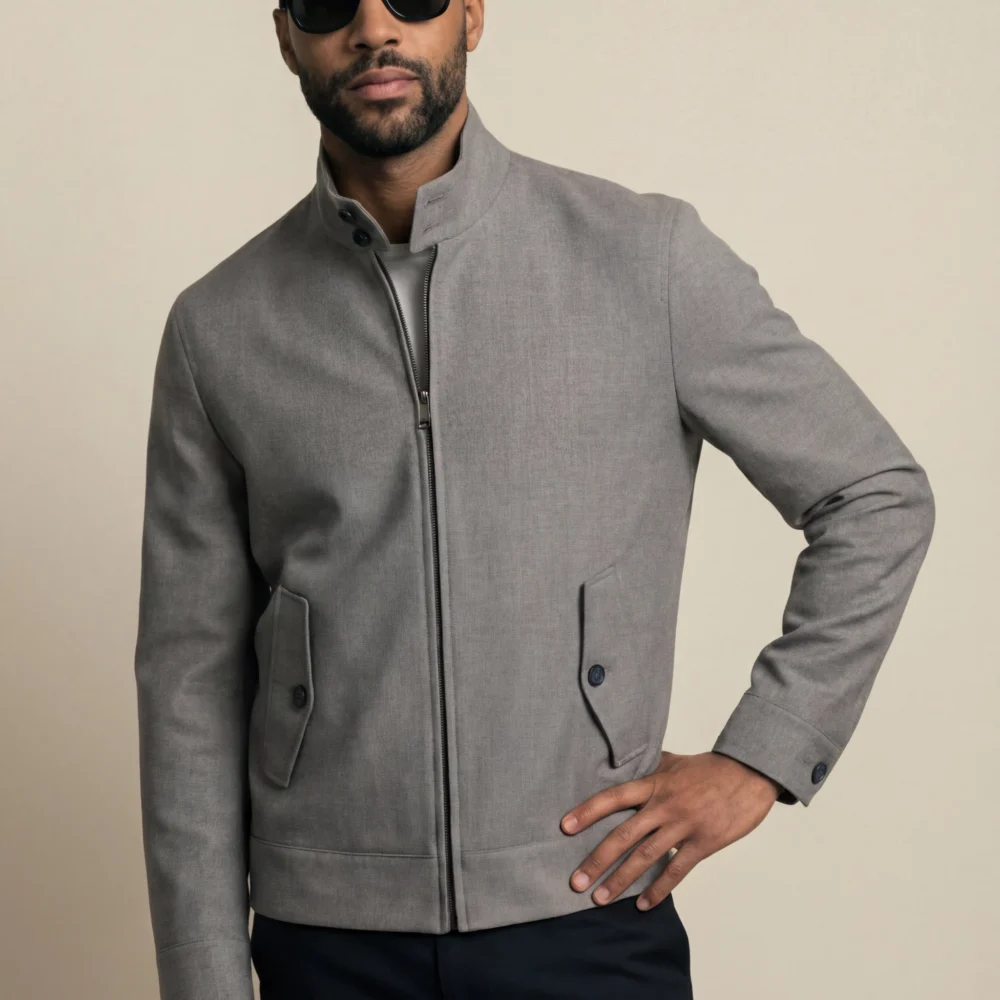 Grå Harrington-jakke