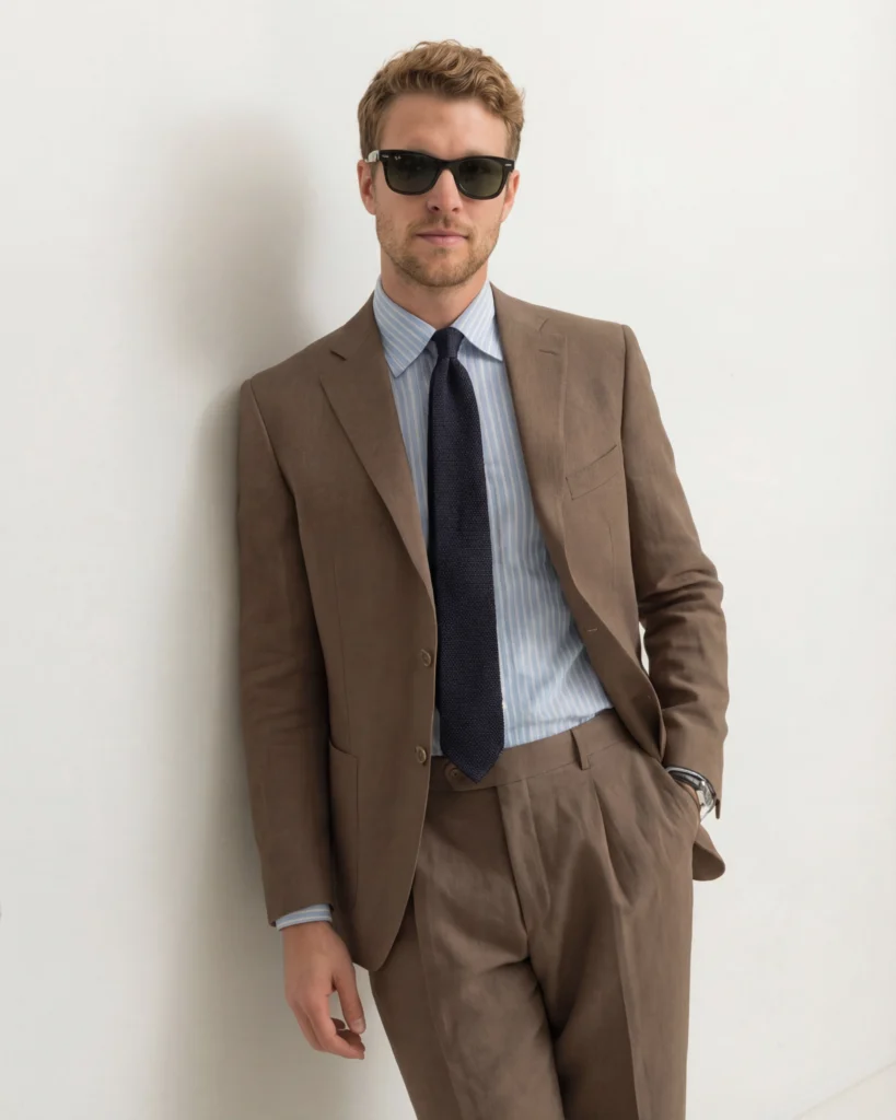 Light Brown Linen Suit