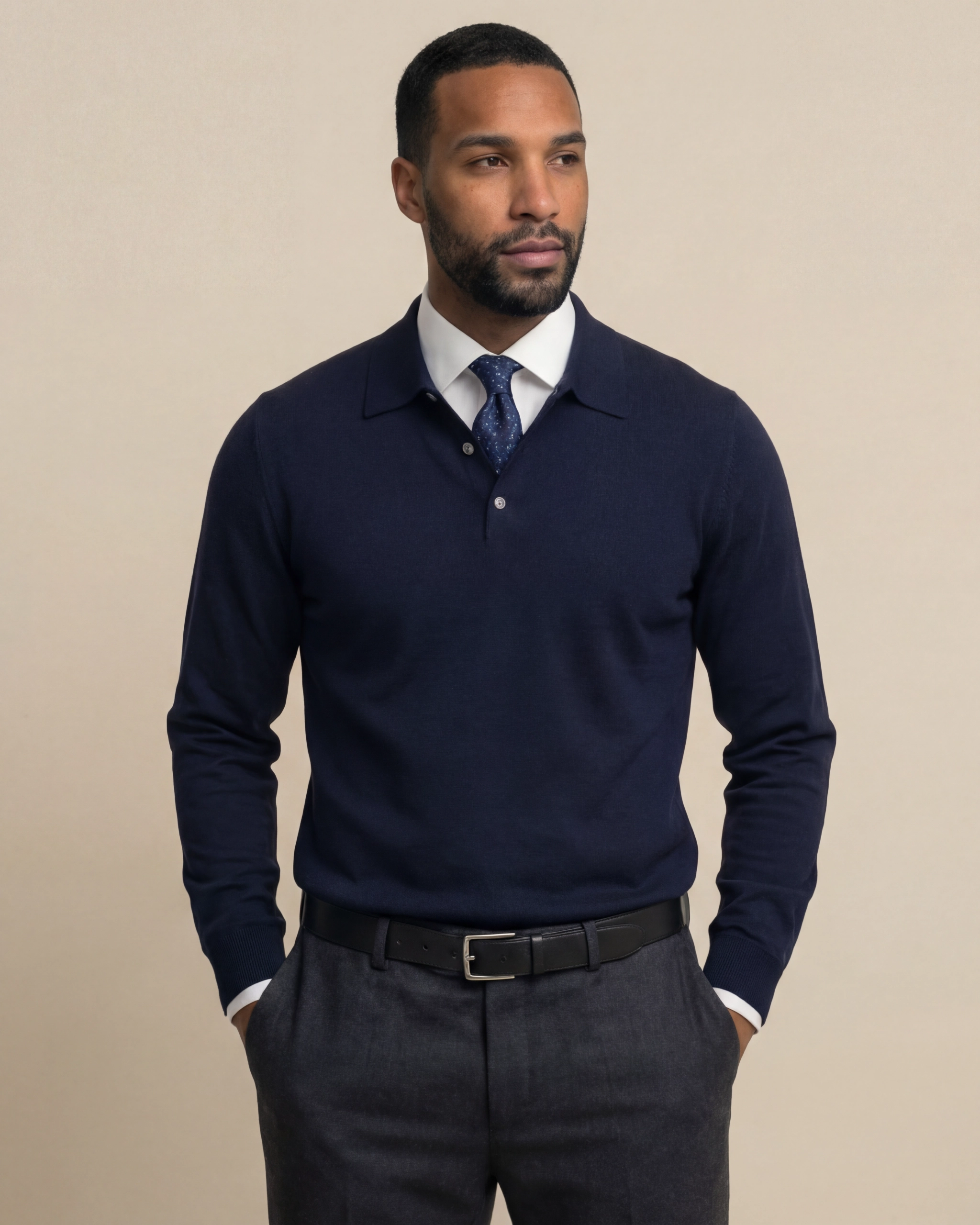 Navy Merino Polo1