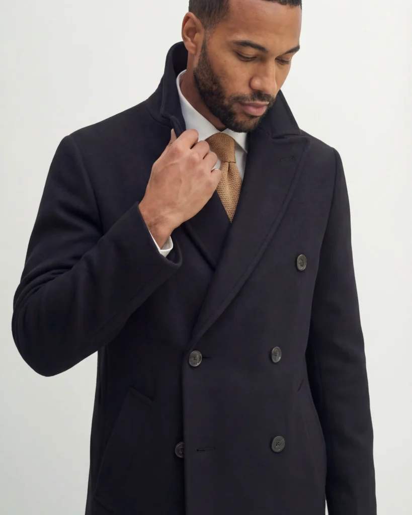 Dobbelt sort statement-frakke