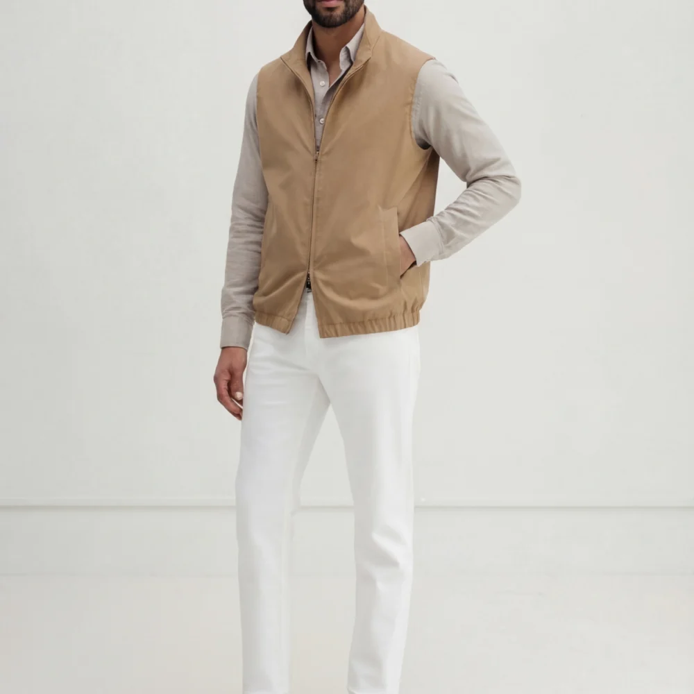 Beige vendbar gilet