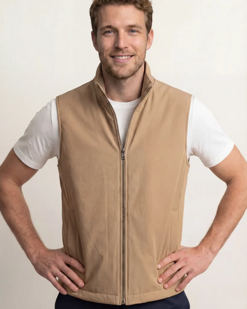 Beige overgangs gilet