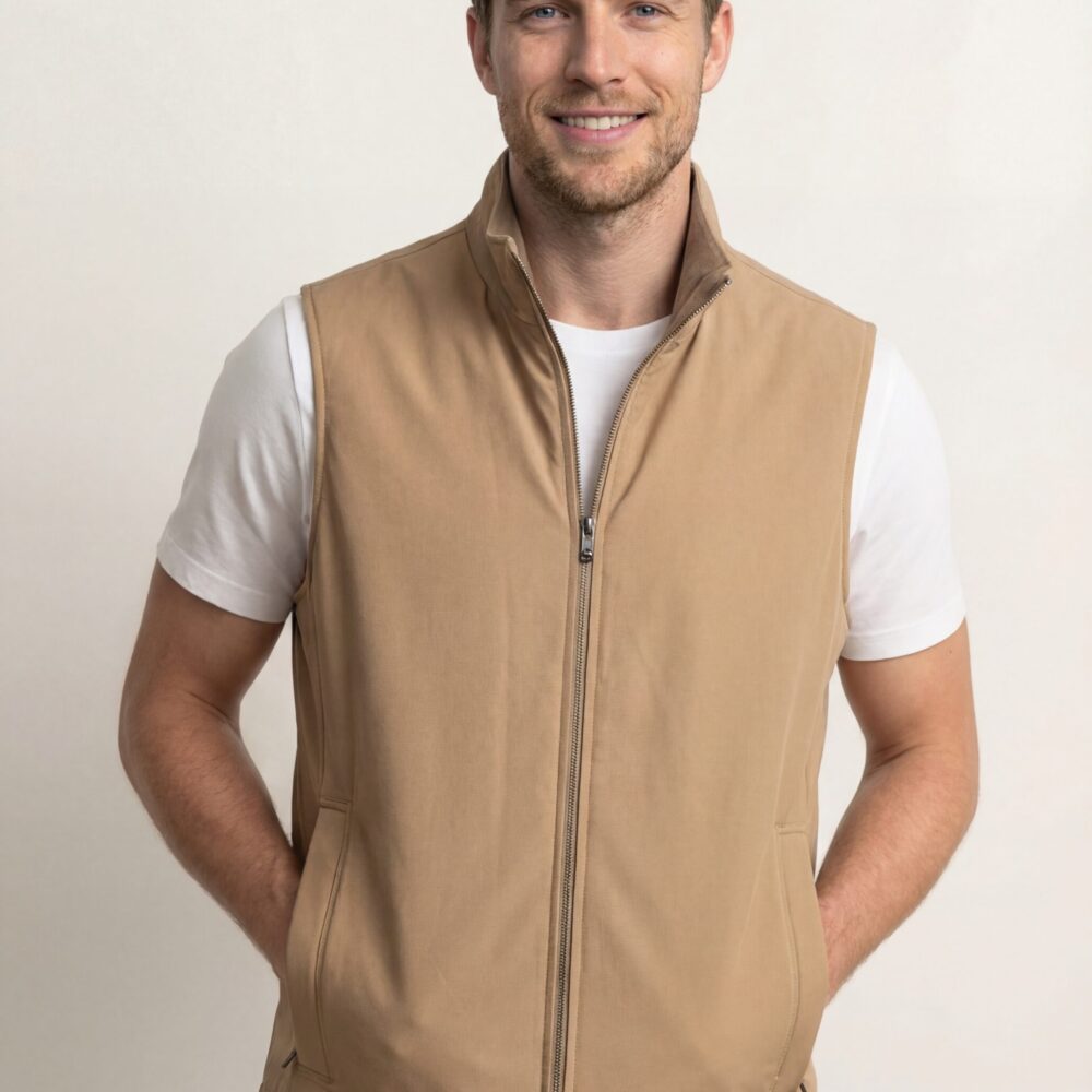 Beige overgangs gilet