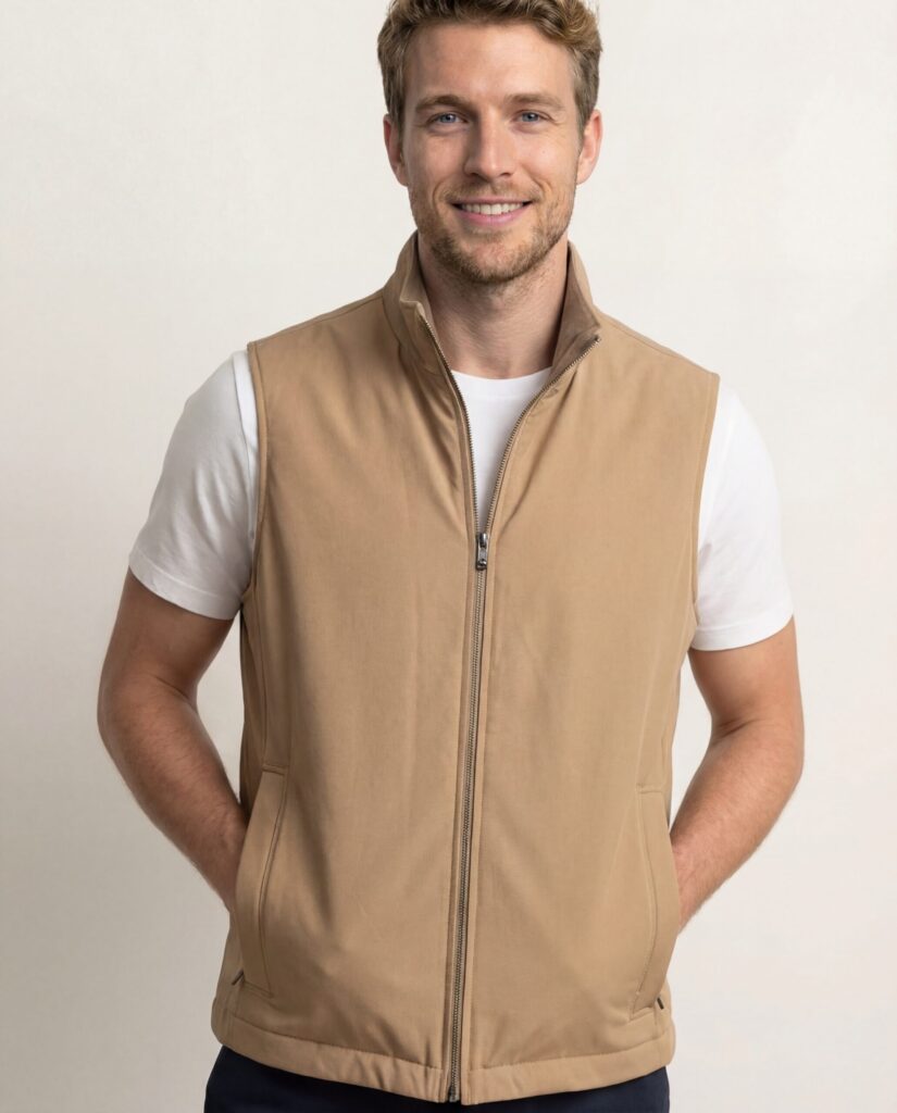 Beige overgangs gilet