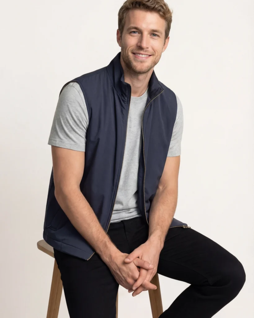 Navy overgangs gilet