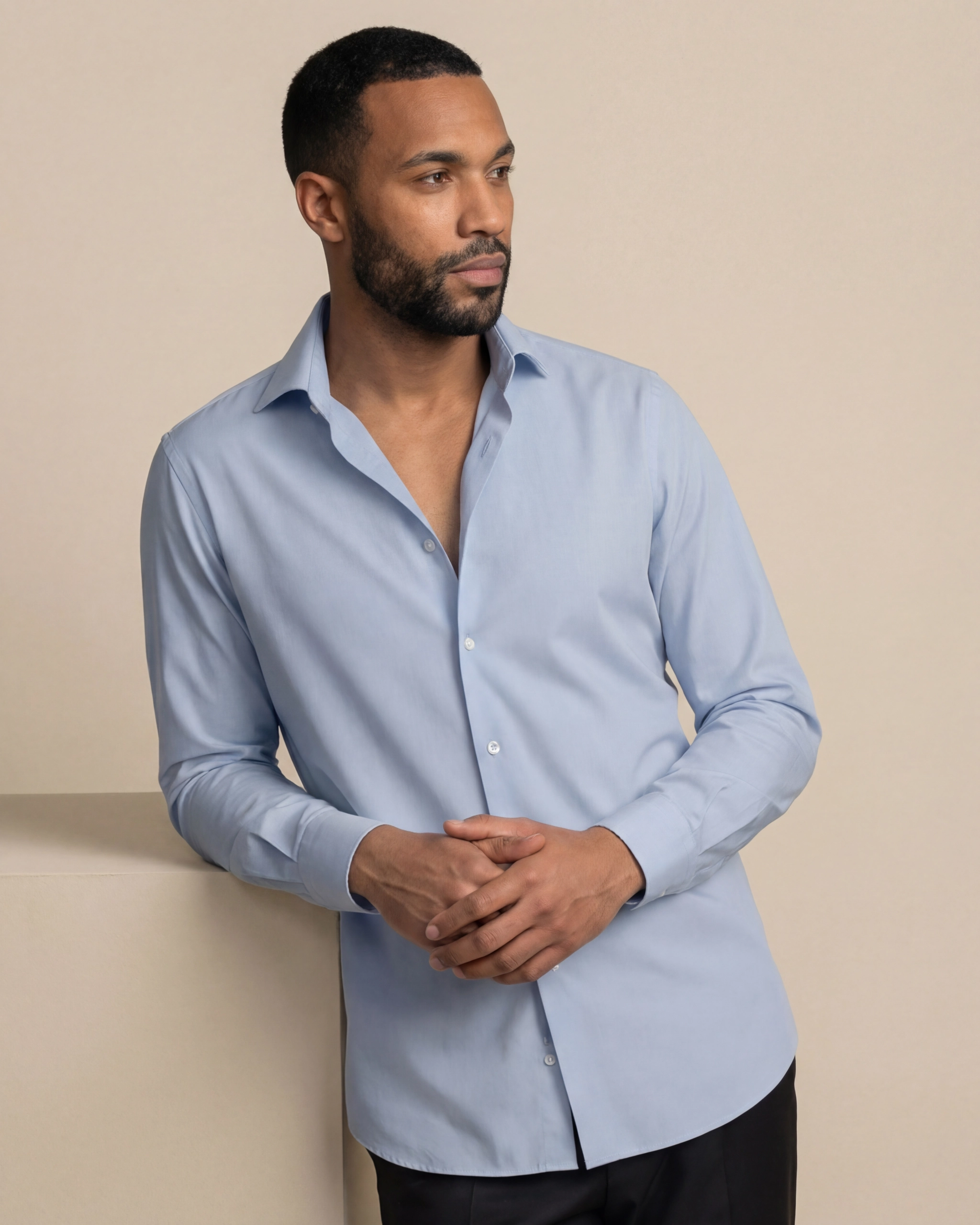 Light Blue Cotton Twill Shirt