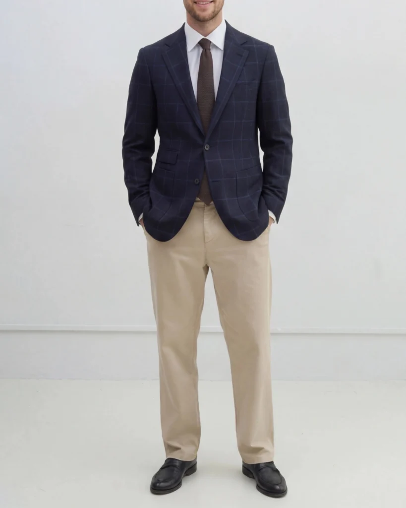Navy Windowpane Sports Jacket