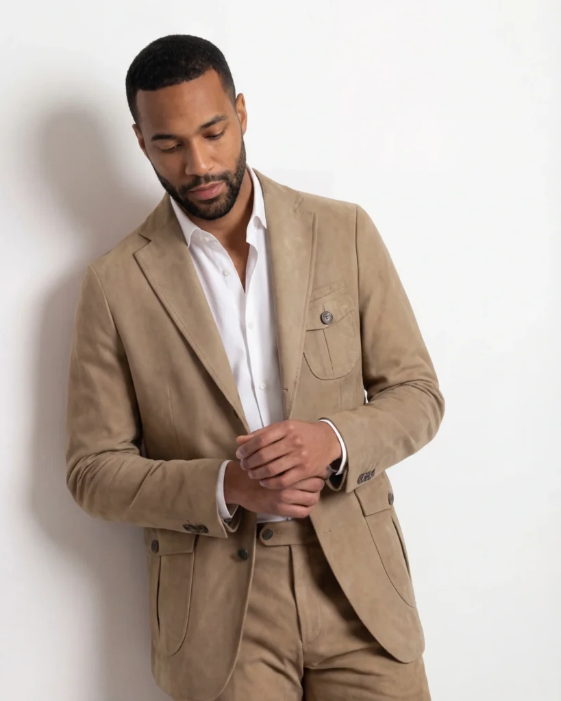 Beige ruskindsjakke1