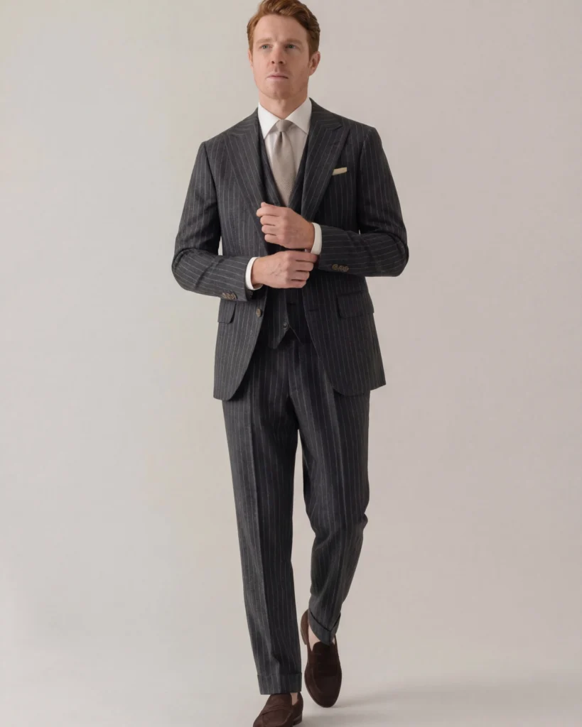 Bukser - koksgrå nålestribet (1)