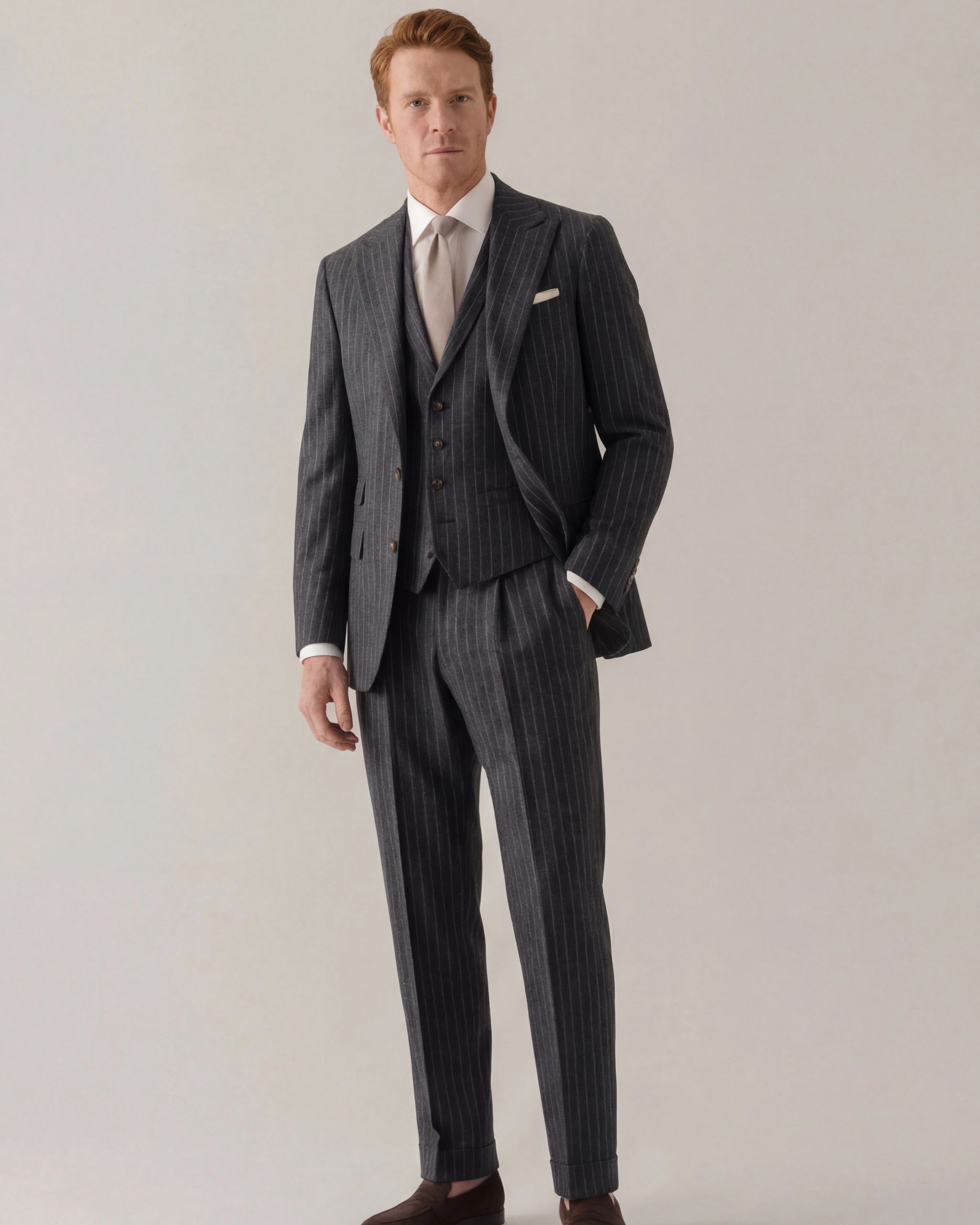 Charcoal Pinstripe Trousers
