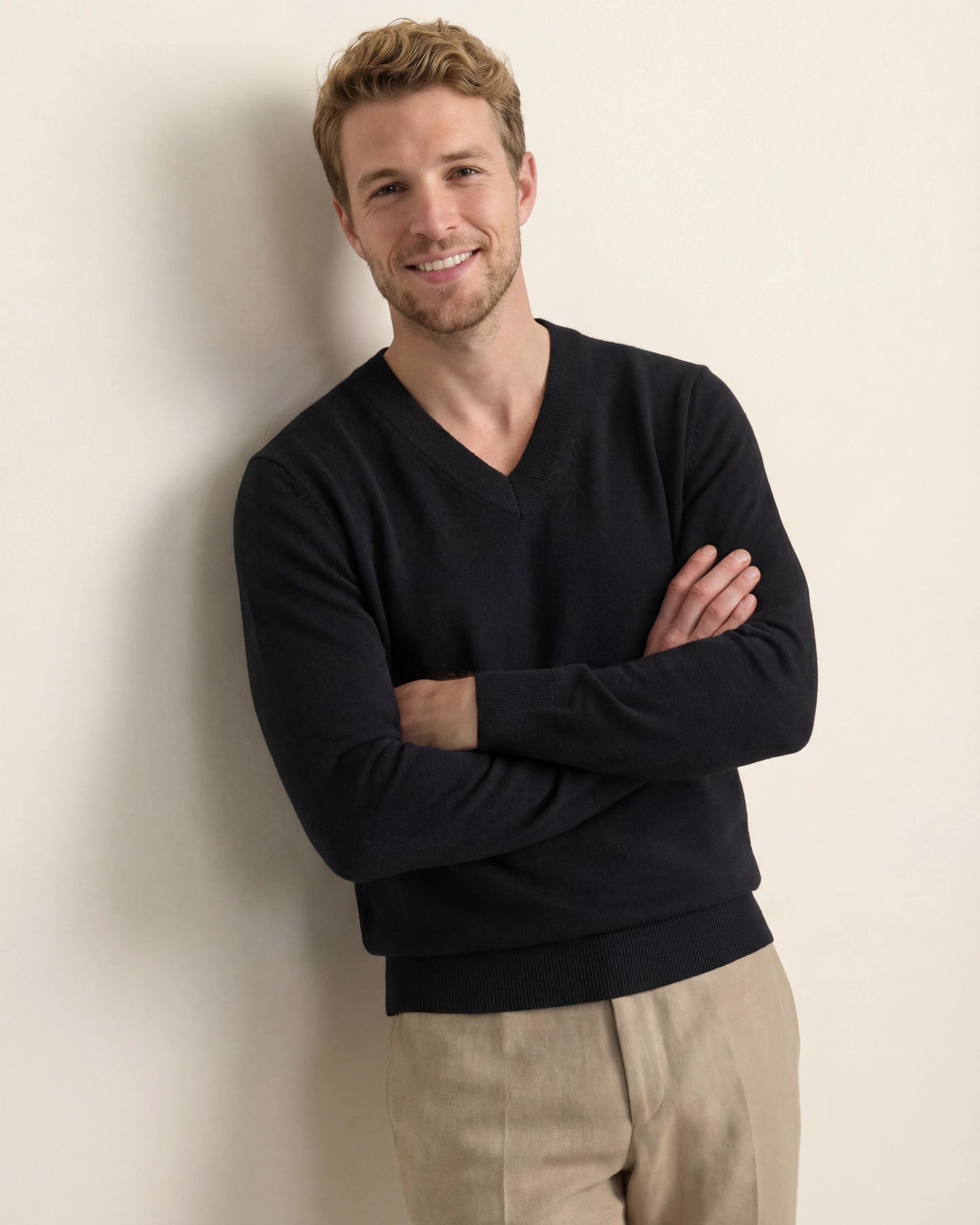 Sort Merino V-Neck1
