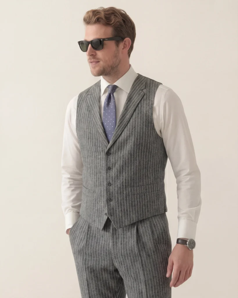 Vest - Grå nålestribet (1)