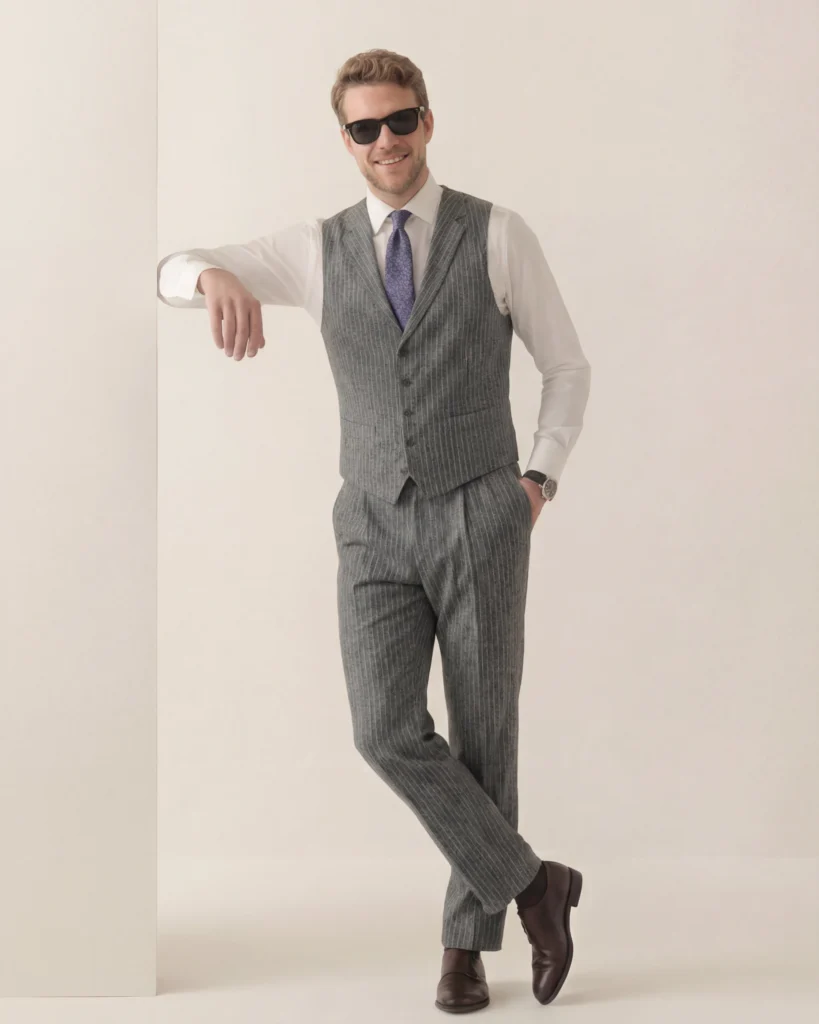 Vest - Grå nålestribet (2)