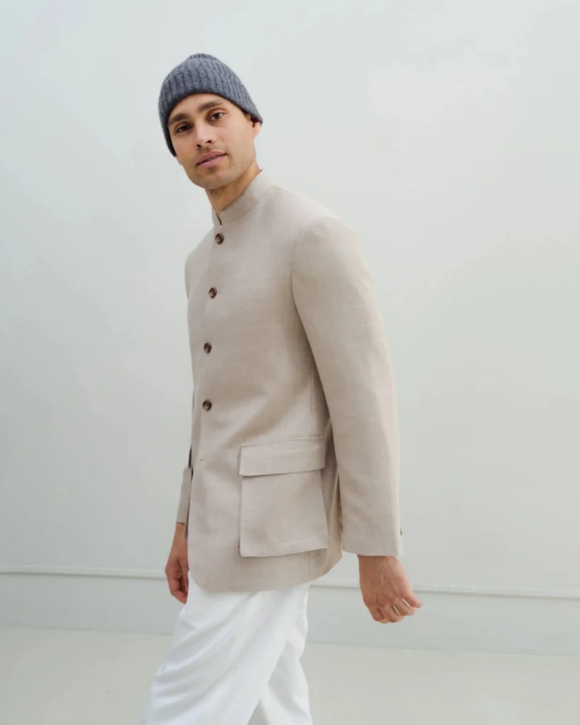 Beige mandarinjakke1