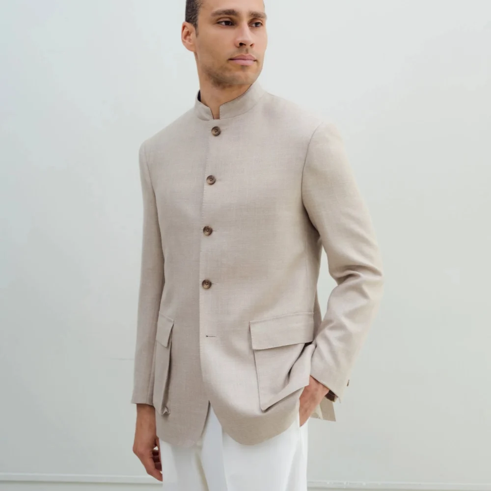 Beige Mandarin Jacket