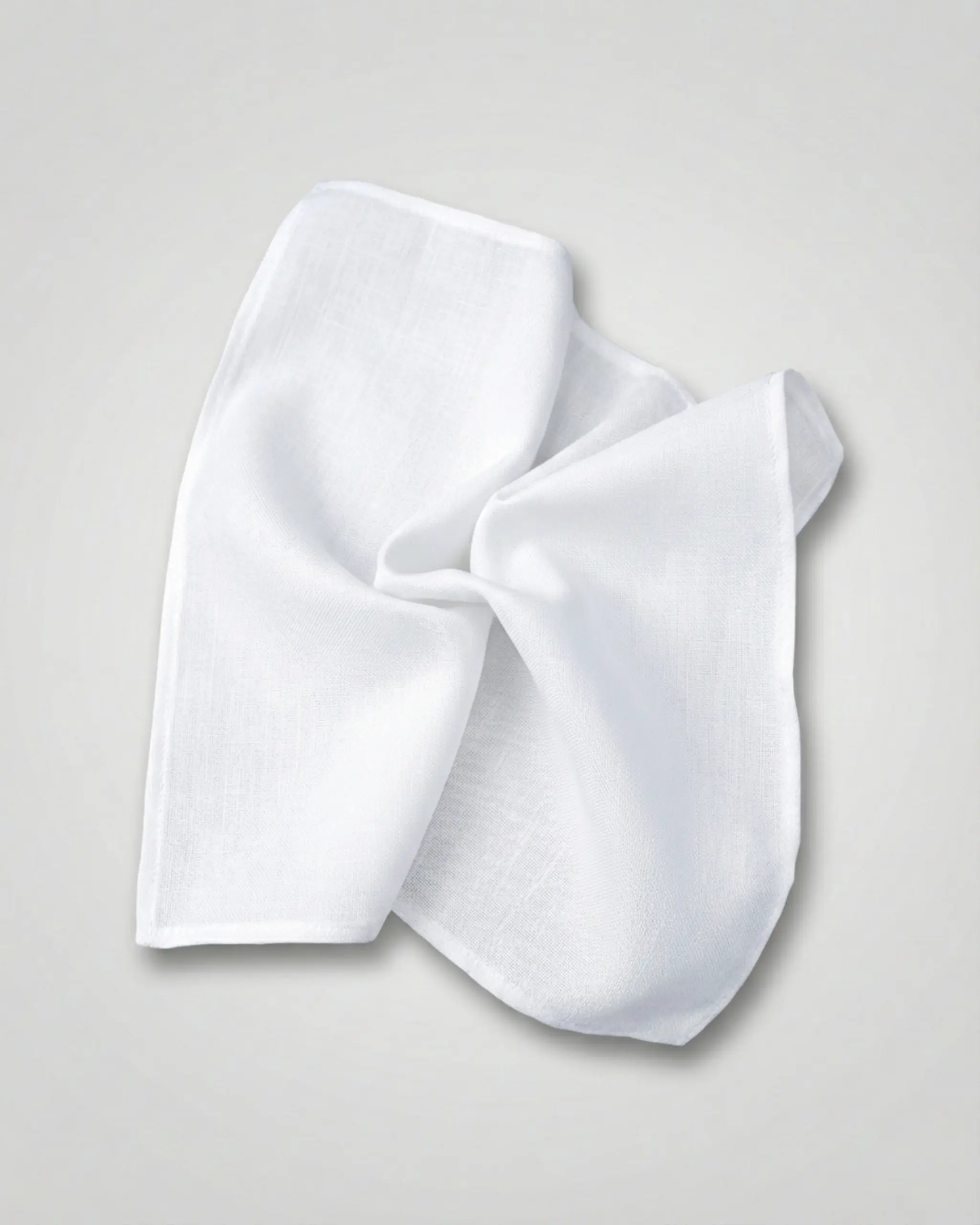 Hvidt matchende Silke lommetørklæde White Matching Silk Pocket Square