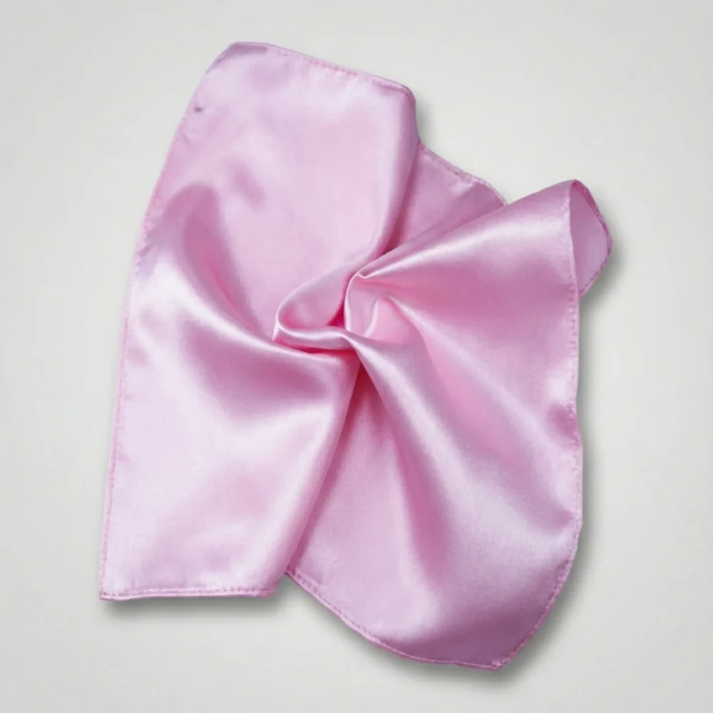 Lommeklud i pink twill-silke Pink Twill Silk Pocket Square