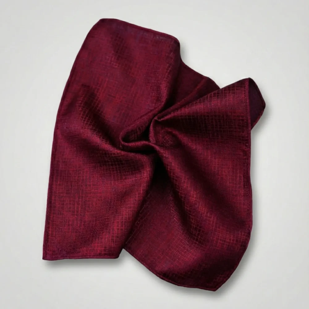 Rødstribet lommetørklæde i silke Red Striped Silk Pocket Square