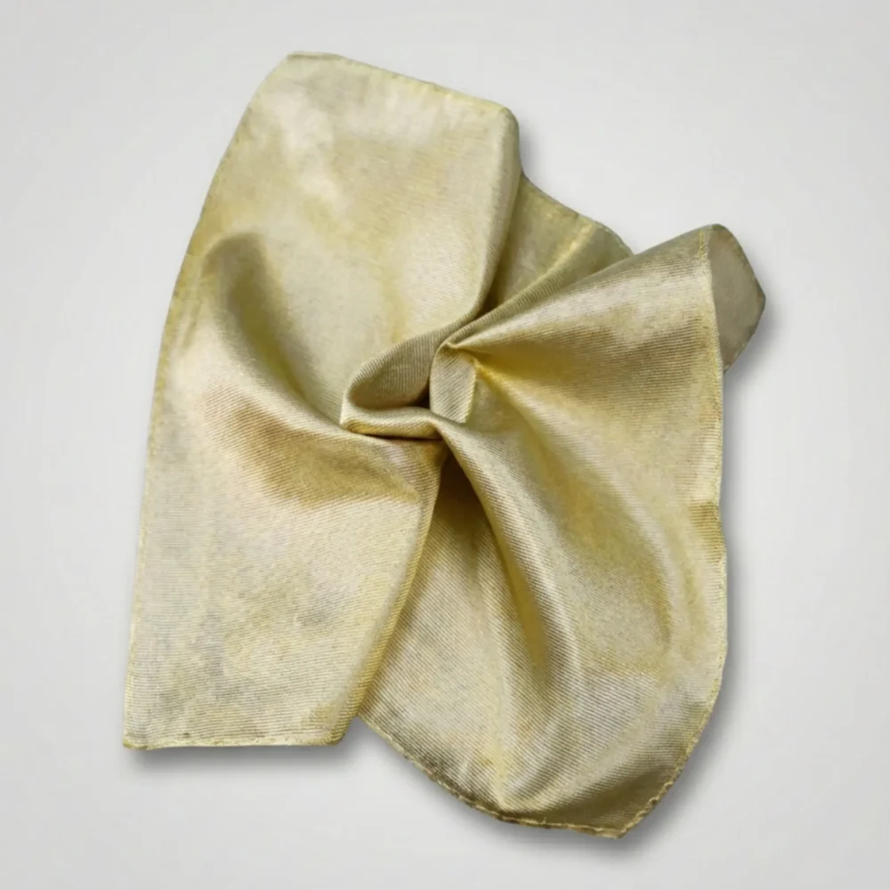 Lommetørklæde i gul silke Yellow Silk Pocket Square