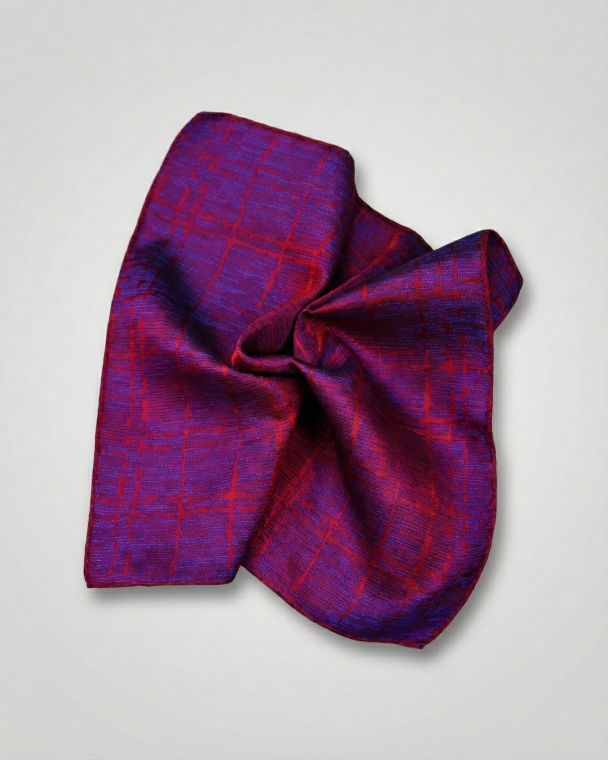 Lommetørklæde i rød og lilla silke Purple Silk Pocket Square
