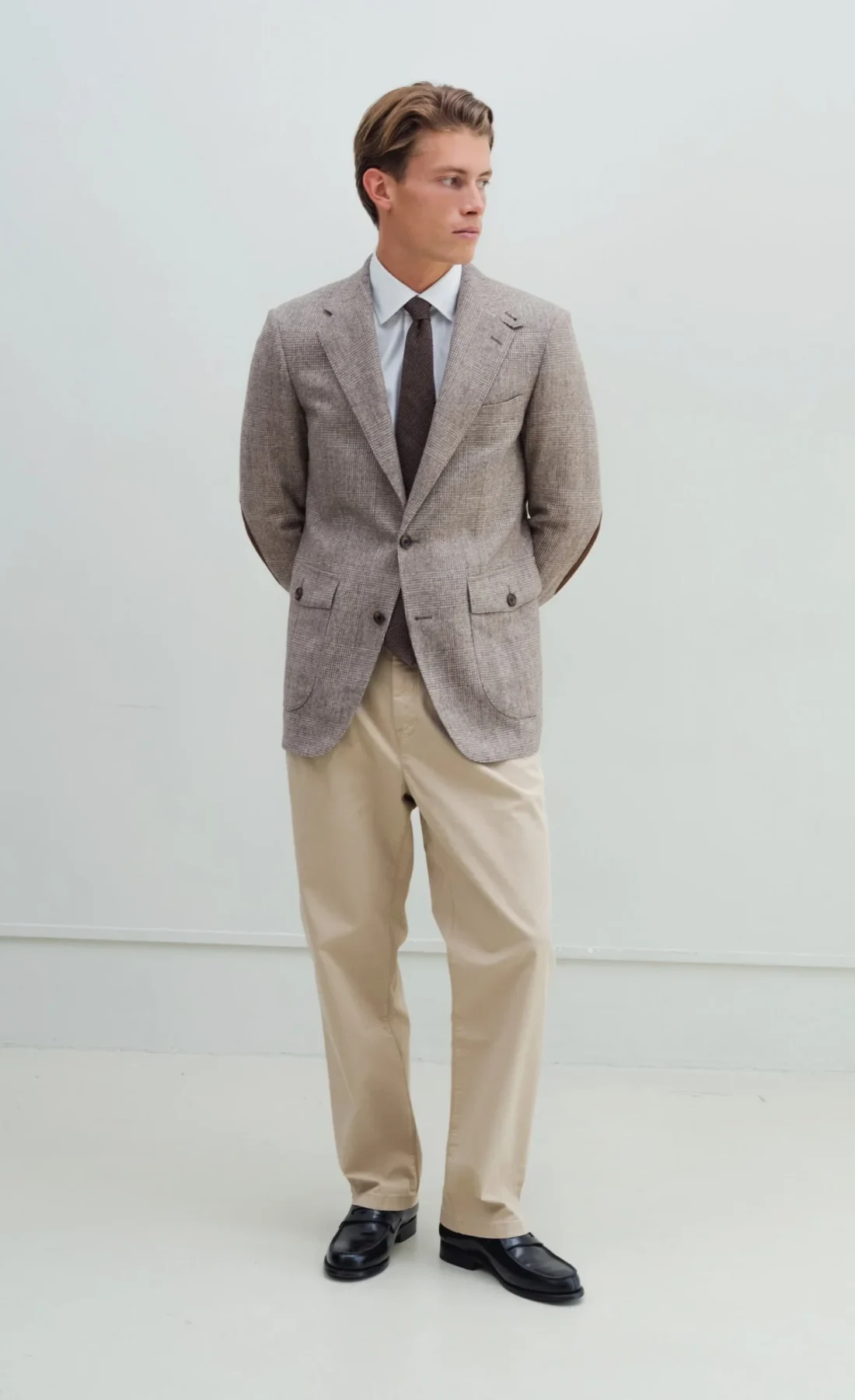 Brown Checkerboard Sports Jacket